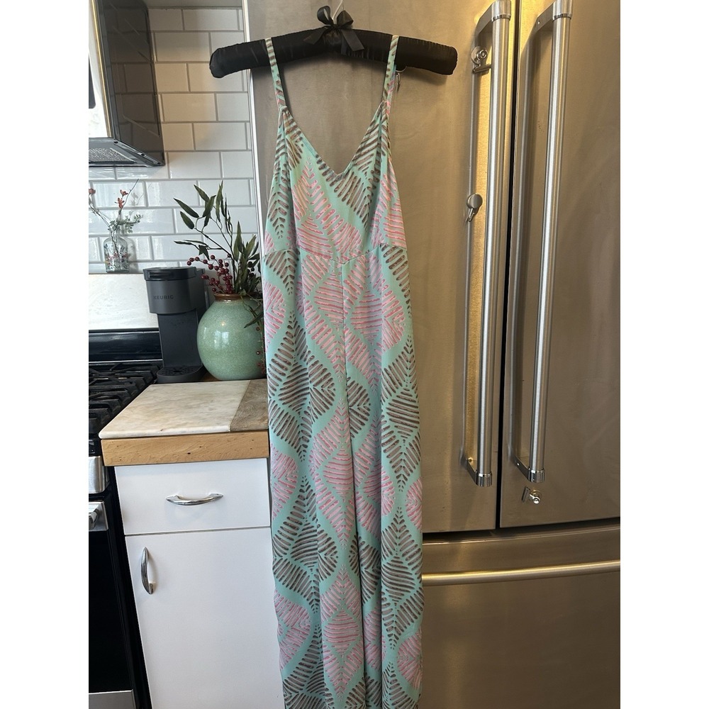 Natural Granola Wilerness Airy Jumpsuit Botanical Pattern Open Size Jumper Loose